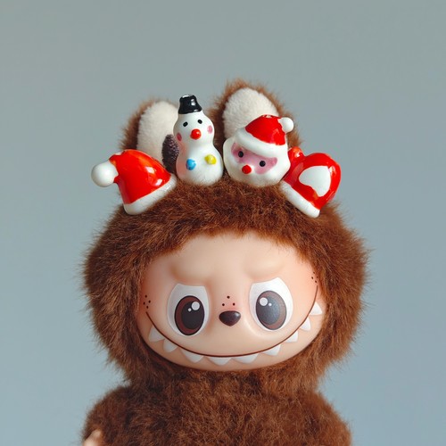 【满3件包邮】Labubu4.0拉布布4代圣诞节头插 圣诞老人帽子雪人