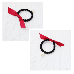 原创韩国进口缎带日系reefur简约蝴蝶结灰色韩版发圈发绳皮筋头饰