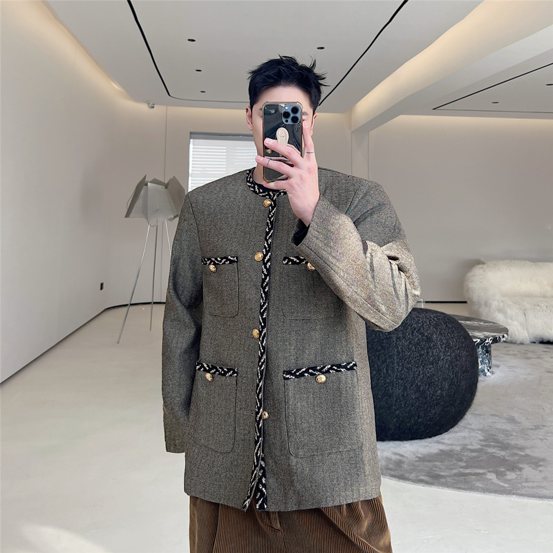 早春小香风卡其西装外套低调复古气质型西服夹克A452--6330--P145,男装夹克,电商A452