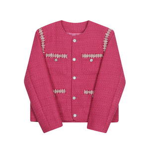 韩版糖果色编织花呢西服复古气质小香风夹克上衣A52--6296--P155图片