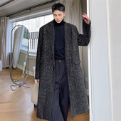 新款 P155 6183 特制不规则中长款 风衣复古小香风亮丝大衣潮A452