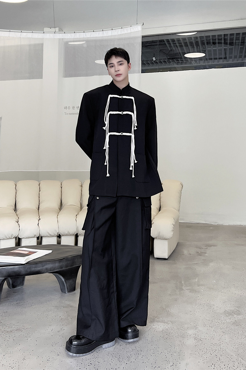 秋上新风立领小西服洋气结盘扣设计外套A452--6267--P135,男装西服,电商A452