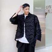 6150 秋新款 P85 个性 中国风上衣A452 时髦高定立体图案长袖 衬衫