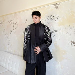 新款花卉刺绣无扣开衫外套复古高级感休闲西服A452--6507--P155图片