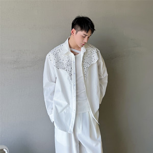 新款个性亮片长袖衬衫时髦夜店风造型师舞台装潮A452--6241--P85图片