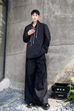 新款小众设计立领装饰扣长袖衬衫韩版个性潮流上衣A452-6293--P85，男装衬衫，电商A452
