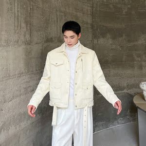 秋冬款粗花呢亮丝机车夹克外套潮流百搭翻领上衣A452--6411--P145图片