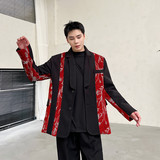 秋冬新款个性拼接毛呢西服风潮休闲西装潮A452--6400--P135，男装西服，电商A452