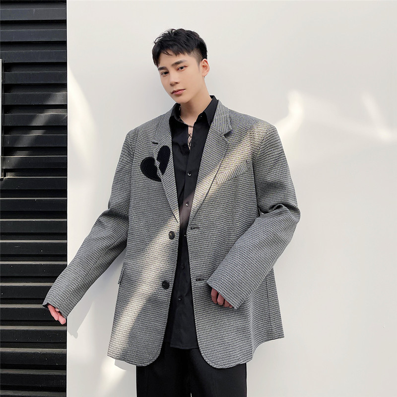 早春新款复古格子小西服韩版流行宽松西装外套A452--6111--P125,男装西服套装,电商A452