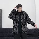 特制花纹亮片长袖衬衫时尚夜店风舞台装造型师上衣A452--H31--P85，男装衬衫，电商A452