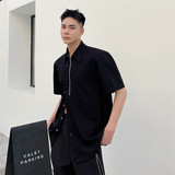 夏上新小众设计开身半袖男复古暗黑风休闲短袖上衣A452--H80--P75，男装T恤，电商A452