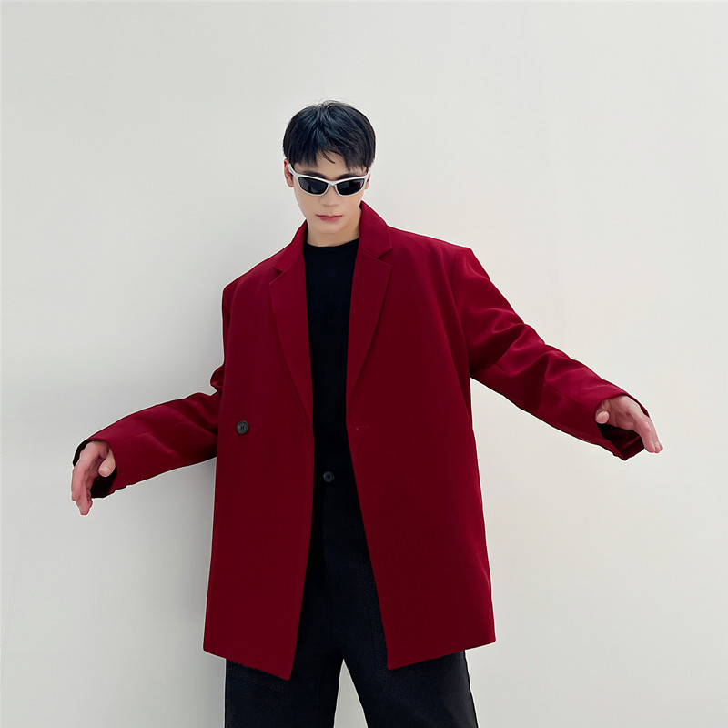 新款韩版糖果色休闲西装男百搭复古风亮色上衣潮A452--6294--P135,男装西服套装,电商A452