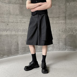夏季新款不规则设计休闲短款复古暗黑风武士裤潮A452--H170--P75，男装休闲裤，电商A452