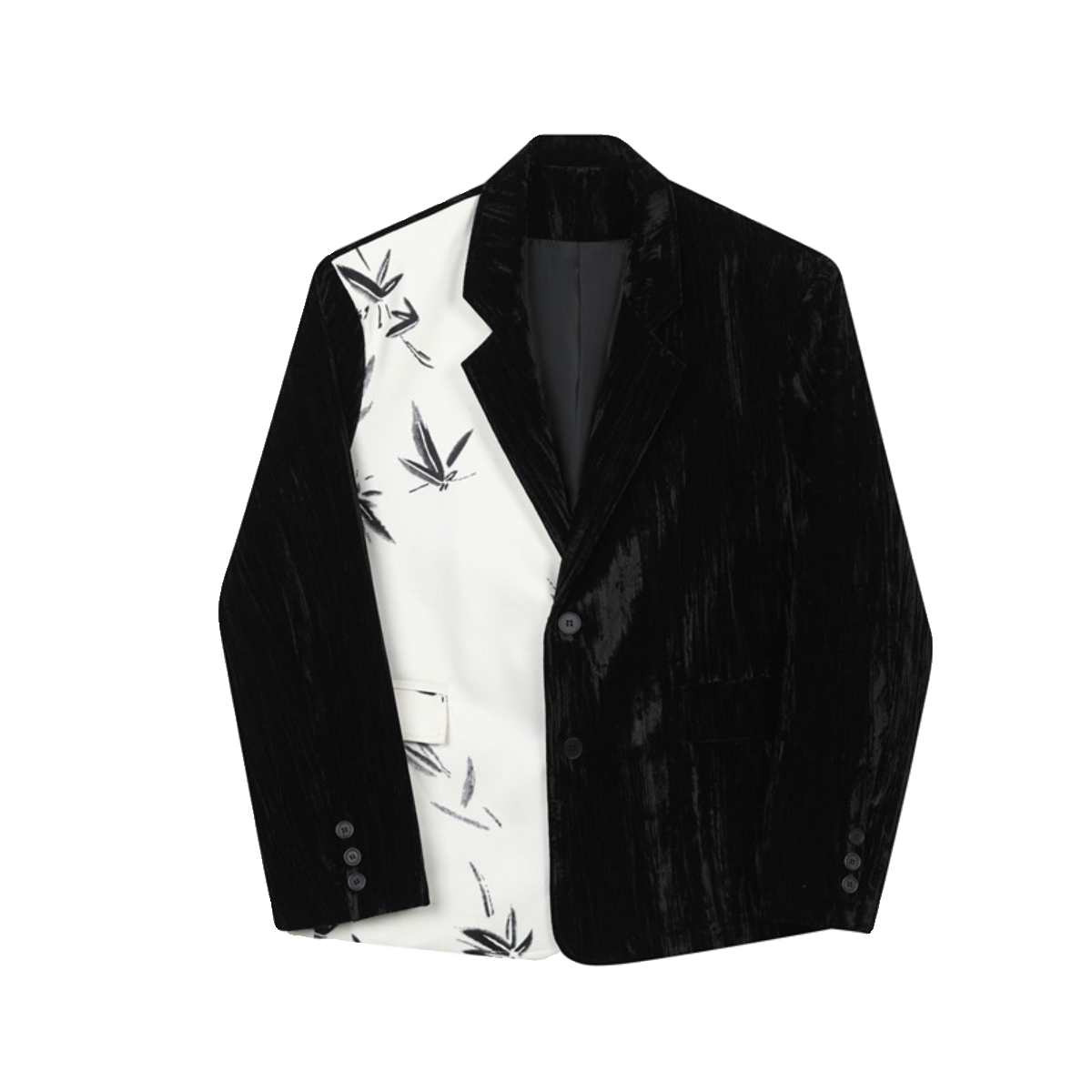 秋冬个性丝绒拼接西服外套男潮中式休闲西装潮A452--6417--P135,男装西服,电商A452