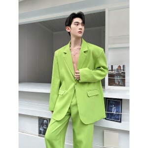 春季新款高级感亮色西服套装时尚潮流休闲西装套装A452-6553-P245图片