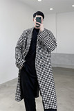 高定秋冬经典粗花呢细闪千鸟格中长款风衣外套潮A452--H35--P175，男装风衣，电商A452