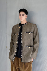 早春小香风卡其西装外套低调复古气质型西服夹克A452--6330--P145图片