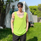 夏上新纯色简约背心男时髦度假风亮色无袖上衣潮A452--6258--P65，男装背心/马甲，电商A452