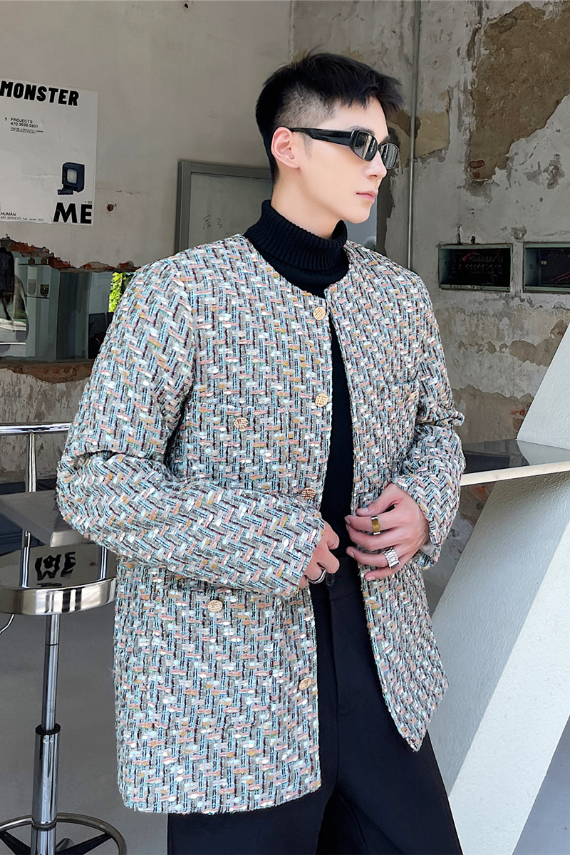 小香系列彩色复古编织面料西服外套夹克上衣A452--6188--P155,男装西服,电商A452