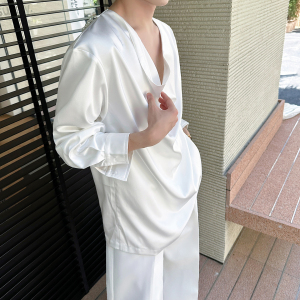 新款堆堆领廓形长袖衬衫重工可拆卸串珠休闲上衣A452--6537--P135图片
