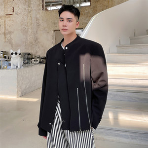 春上新暗黑风机车夹克男个性百搭立领休闲外套潮A452--6208--P135，男装夹克，电商A452