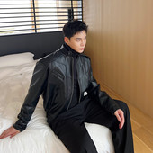 秋冬高级感立领PU皮黑色机车皮衣复古痞帅潮流外套A452 6403 P135