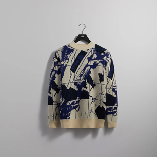 【现货】正品Kith美式复古圆领地图案休闲打底外穿圆领毛衣上衣男