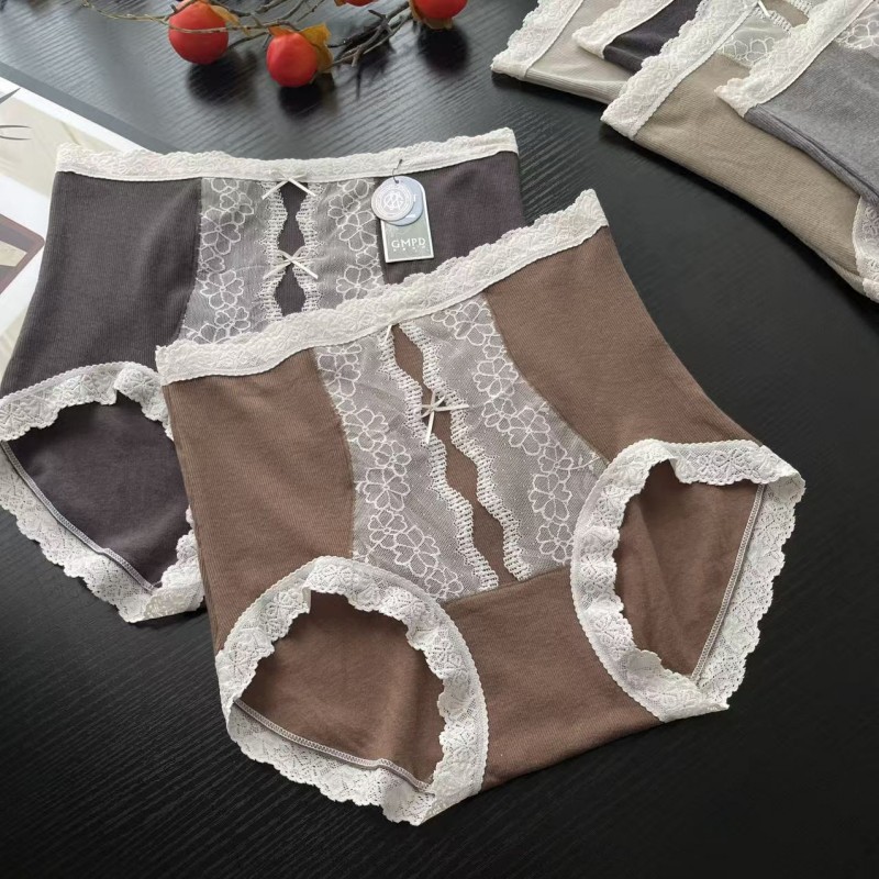 中高腰磨毛包臀女士内裤莫代尔棉