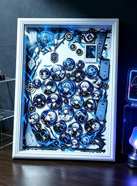定制磁吸抽拉式中空相框内深2cm徽章吧唧收纳展示框暗黑谷美画框