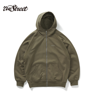 男2024美式 重磅连帽卫衣开衫 复古宽松休闲外套 新款 714street秋季
