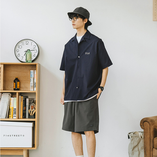 女ins潮牌夏季 百搭外穿宽松运动休闲裤 直筒五分短裤 714Street男士