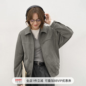 老钱风工装 714street美式 麂皮绒底特律夹克男2025秋冬款 情侣外套