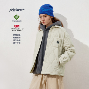 外套男 宽松衬衫 714street3M新雪丽暖绒高蓬菱格棉服2025冬季 新款