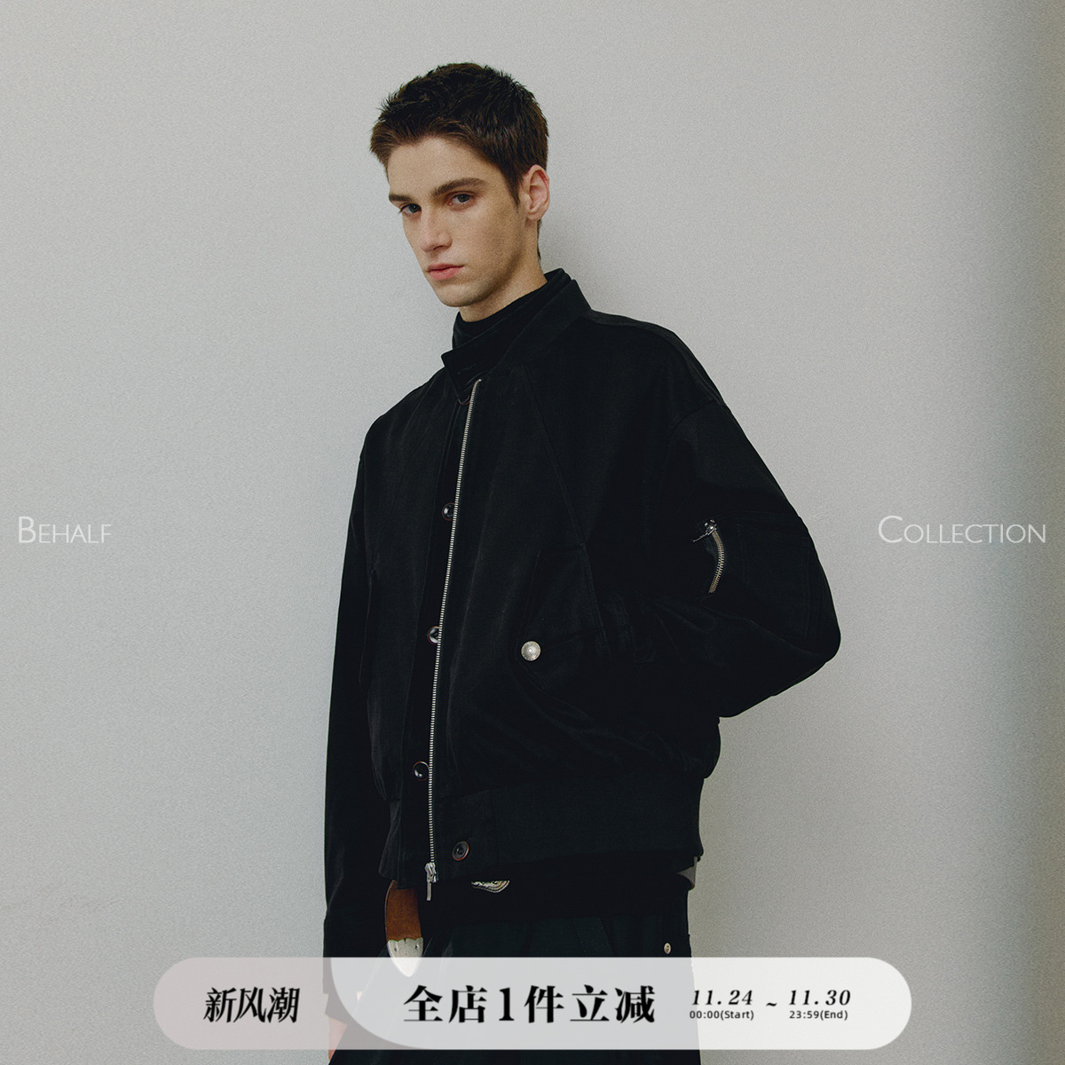 BEHALF解构机车bomber夹克