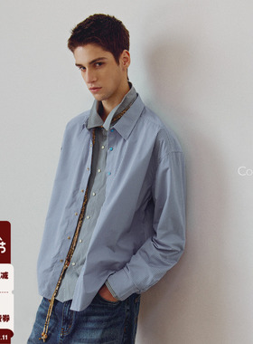 714street高端线BEHALF  东丽「猫眼扣」筋骨感条纹记忆回弹衬衫