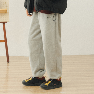 潮牌ins复古宽松直筒休闲长裤 灰色运动裤 男秋季 714street束脚卫裤