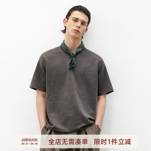 714street花纱马鞍肩短袖T恤