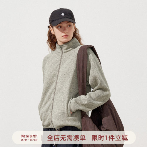 714street混纺针织抓绒夹克