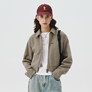 宽松短款 714street新款 女款 复古底特律夹克2024秋季 翻领外套 美式