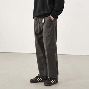 裤 休闲长裤 男2025秋季 子美式 垂坠感直筒裤 714street水洗做旧工装