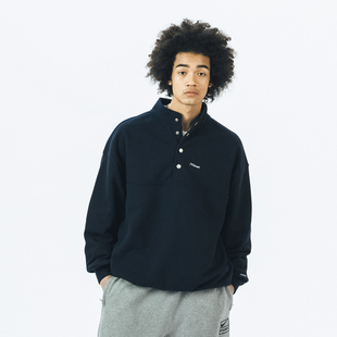 套头外套 上衣潮牌宽松情侣衫 714street日系半开领卫衣男秋季 新款