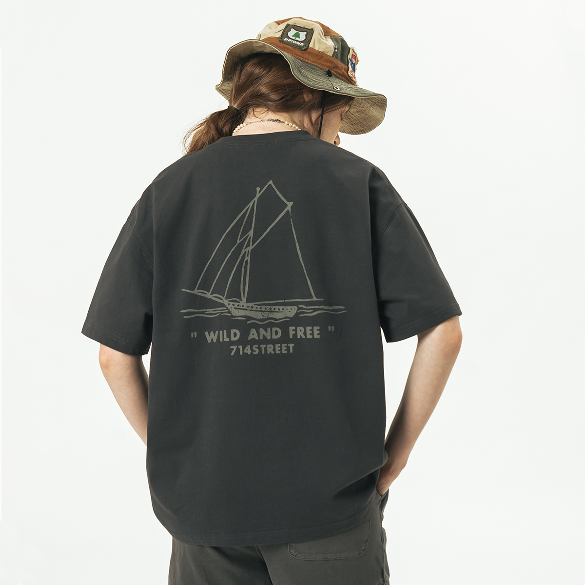 714street帆船质感印花短袖