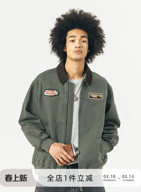714street美式复古外套男女2023秋冬款潮牌情侣装圣达菲夹克
