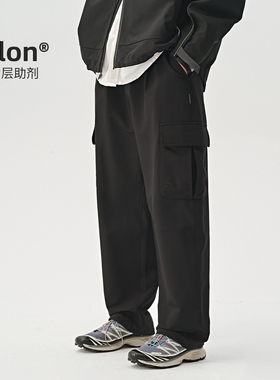714street山系户外防水宽松工装裤男直筒长裤秋冬加绒束脚休闲裤