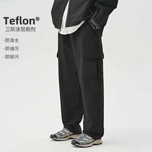 秋冬加绒束脚休闲裤 男直筒长裤 裤 714street山系户外防水宽松工装