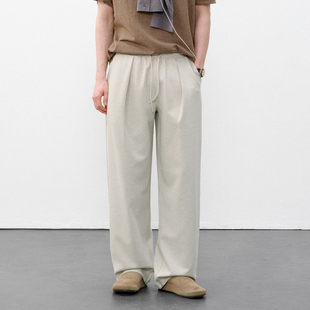 子 格雷系微宽松直筒休闲裤 714street肌理感莫代尔卫裤 男2026春季