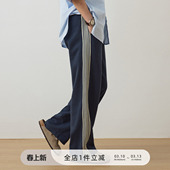 复古运动质感直筒休闲裤 新款 男2025春季 714street肌理感织带卫裤