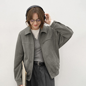 情侣外套 老钱风工装 714street美式 麂皮绒底特律夹克男2025秋冬款