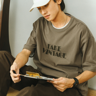 t恤男2023夏季 宽松复古体恤潮流情侣装 新款 半袖 美式 714street短袖