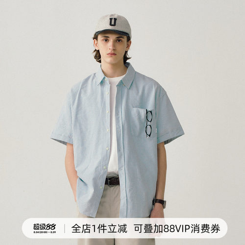 714street复古牛津纺条纹衬衫